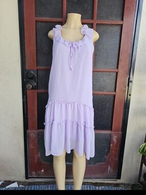 Who What Wear Lilac Ruffle Tiered Sundress